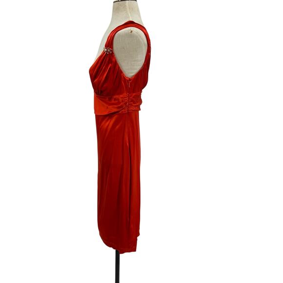 Roberto Cavalli Dress Slip Silk Empire Sleeveless Orange Size 44 US 8 - Picture 7 of 14